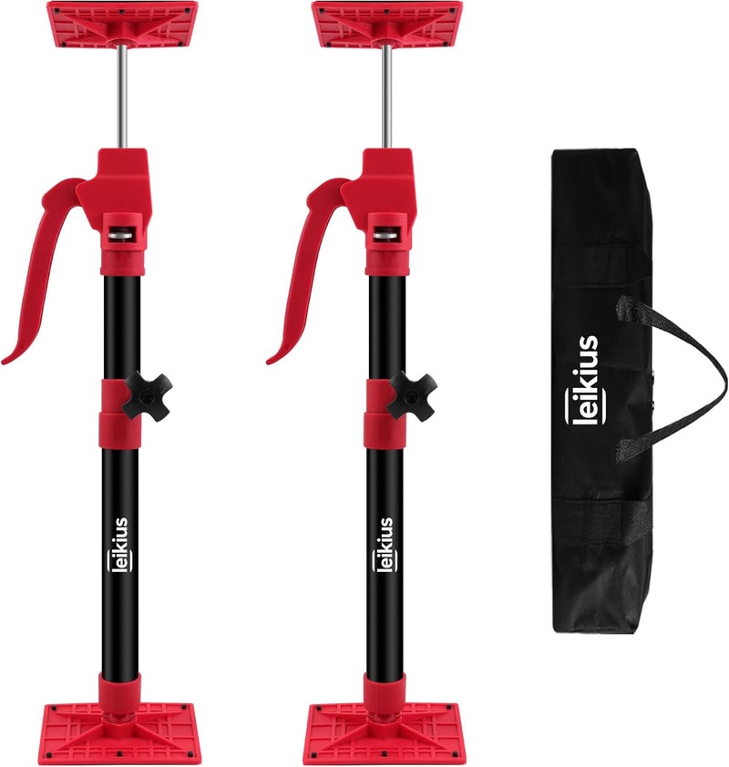Leikius 2PK Steel Cabinet Jacks for Installing Cabinets,21.3-45.6" Adjustable 3rd Hand Quick Support Rod,Telescopic Support Pole,Third Hand Tools Support Pole,132LB Load Cabinet Installation Jacks - Image 1
